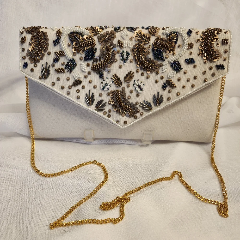 Hand Crafted (NWOT) Beaded Handbag--Crossbody/Shoulder/Clutch, $40